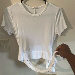 Garage back tie crop top